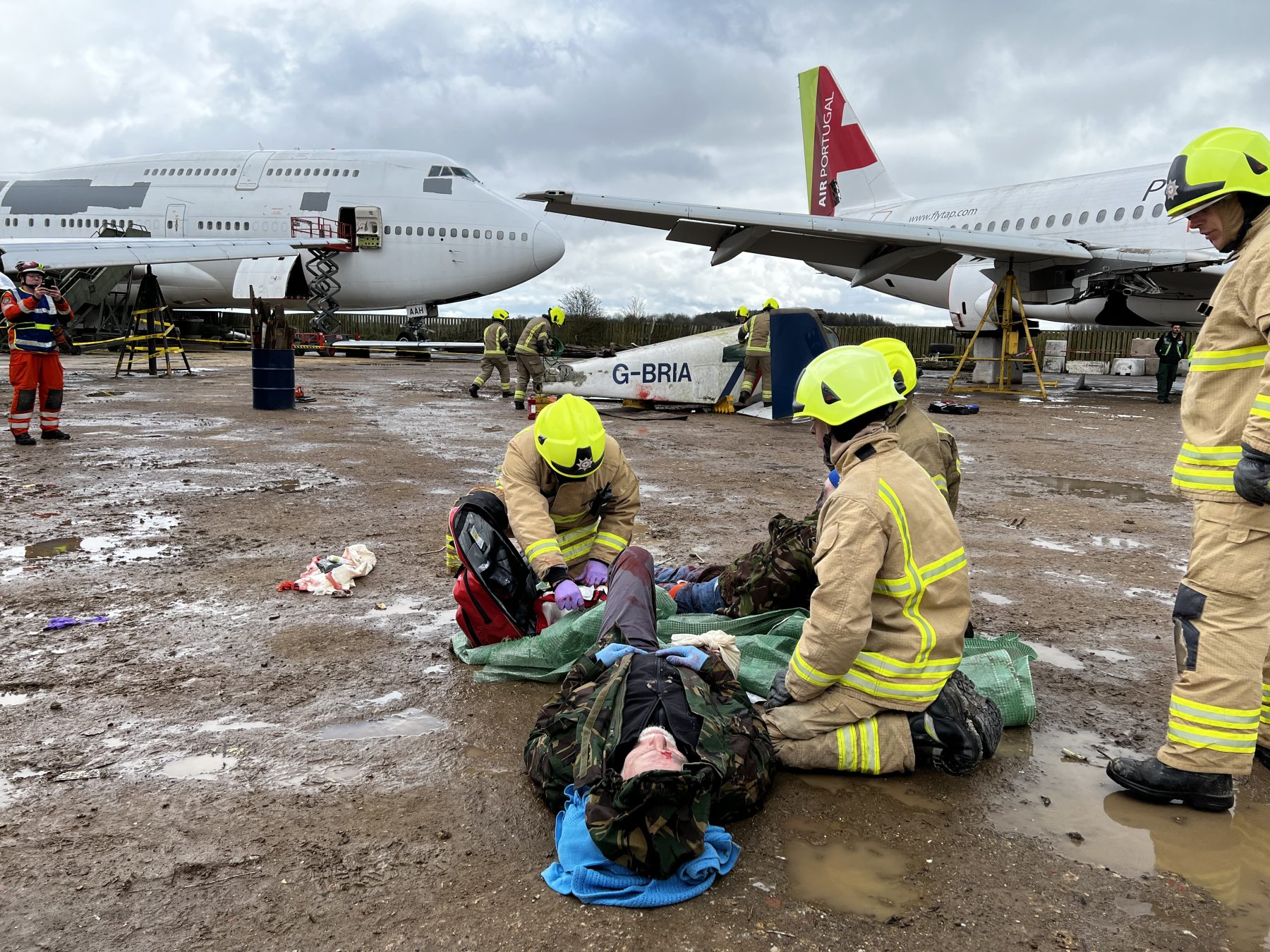 Firefighters descend on Cotswold Airport to test response to aircraft