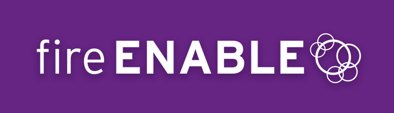 fireENABLE name and logo purple back