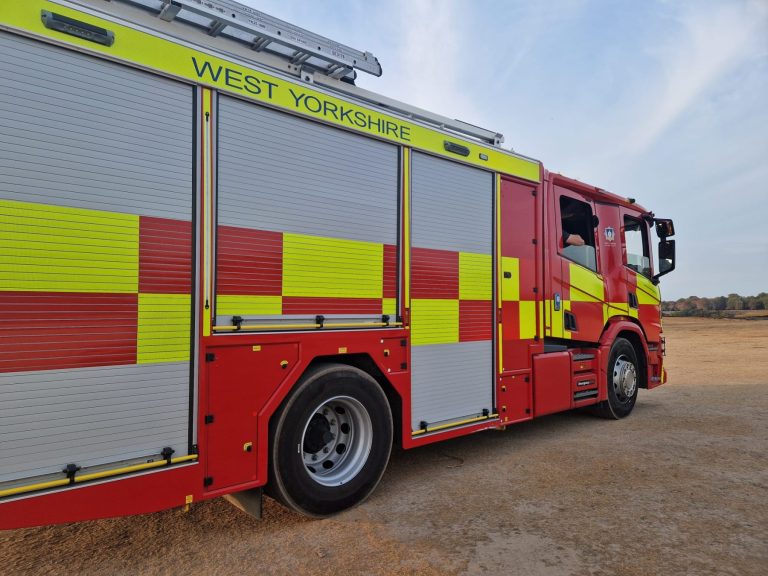 A West Yorkshire fire engine parked up in the New Forest